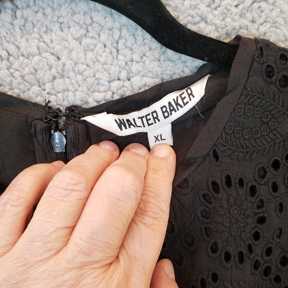 Walter Baker Hannah Black Eyelet Waist Cut Out Cotton Mini Dress Sz XL. - Picture 8 of 16